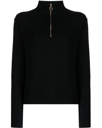 agnès b. Paneled Zipped Cotton Sweatshirt - Black