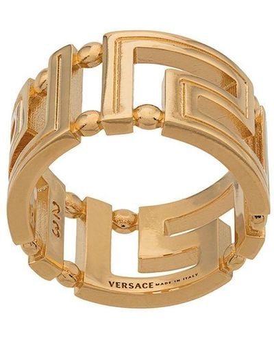 Versace Greca Cut-out Ring - Metallic