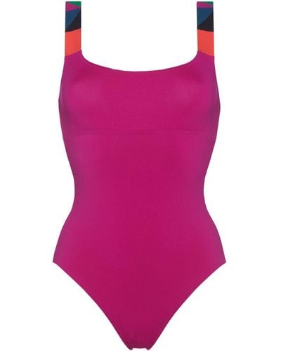 Eres Tempo Contrasting-strap Swimsuit - Pink