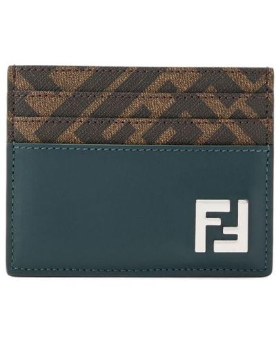 Fendi Ff Squared Card Holder Accessories - Grey