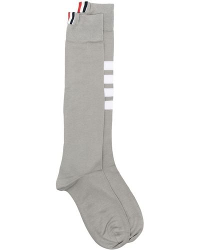 Thom Browne 4-bar Stripe Cotton Socks - Grey