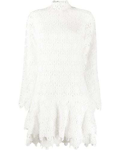Jonathan Simkhai Geometric-lace Tiered Mini Dress - White