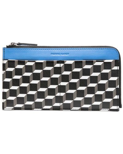 Pierre Hardy Palatine Cube Perspective-print Wallet - Blue