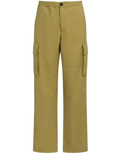 Marni Pantalon en laine vierge à coupe droite - Vert