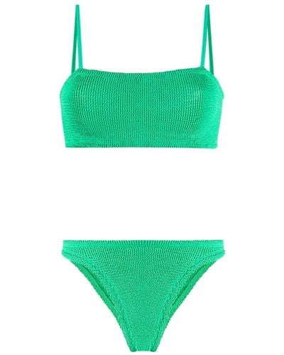 Hunza G Bikini Gigi con efecto arrugado - Verde