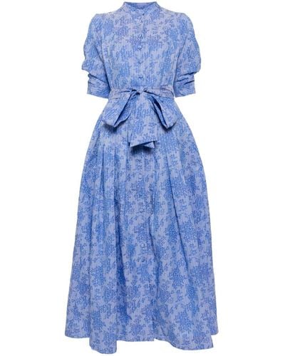Baruni Vida Floral-jacquard Maxi Dress - Blue