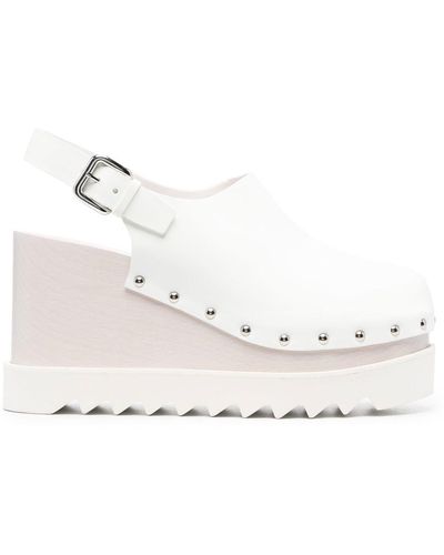 Stella McCartney Sandales Elyse 105 mm à plateforme - Blanc