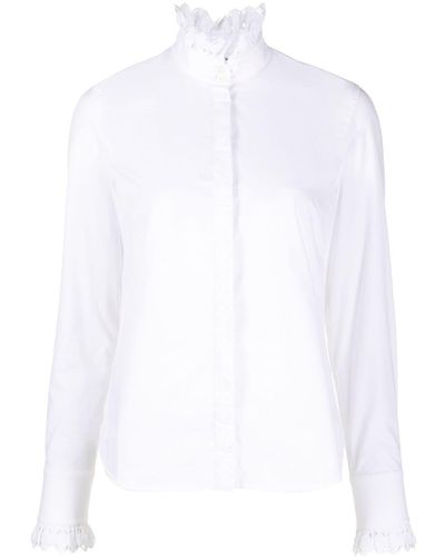 Rabanne Scallop-collar Cotton Shirt - White