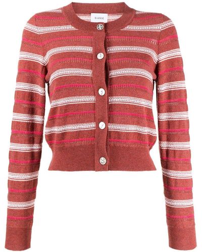 Barrie Striped Knitted Sweater - Red