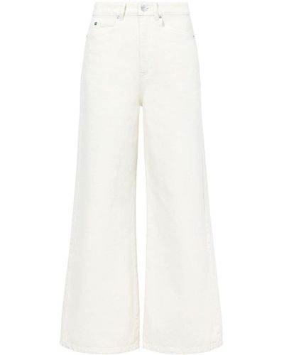 Proenza Schouler Cropped-Jeans mit Logo-Patch - Weiß