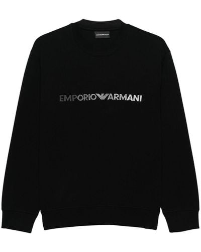 Emporio Armani Logo Cotton Sweatshirt - Black