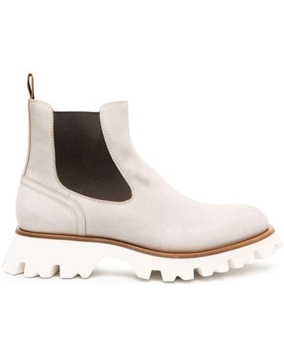 Santoni Chunky Suede Chelsea Boots - Natural