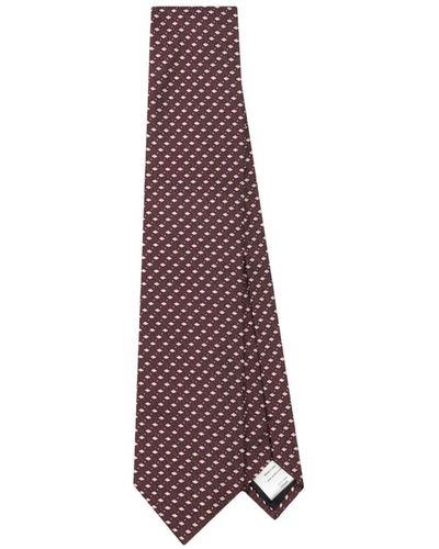 Lardini Patterned-jacquard Silk Tie - Purple