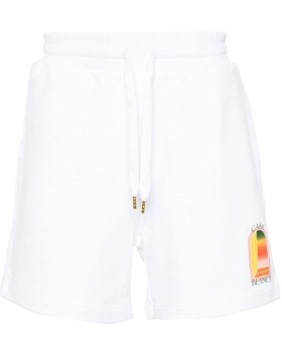 Casablancabrand Logo-print Organic Cotton Shorts - White