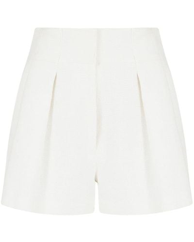 Emporio Armani Short court à design plissé - Blanc