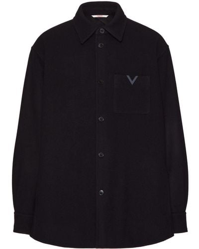 Valentino Garavani V-detail Shirt Jacket - Blue
