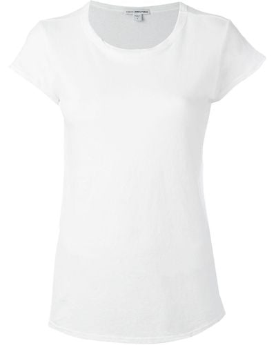 James Perse T-Shirt mit abgerundetem Saum - Weiß