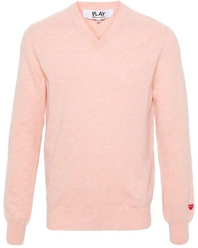 COMME DES GARÇONS PLAY ロゴアップリケ セーター - ピンク