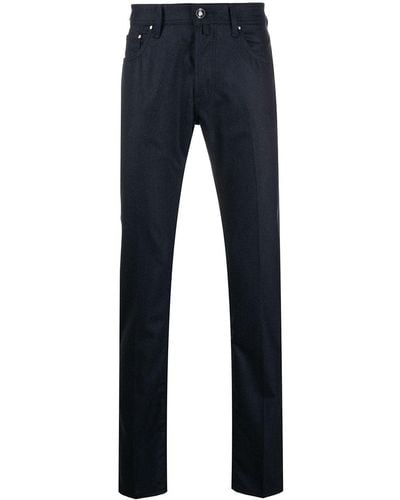 Jacob Cohen Skinny-fit Wool-blend Trousers - Blue