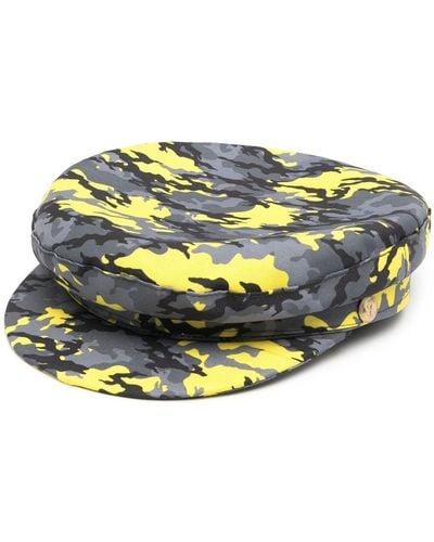 Manokhi Cappello da baseball con stampa camouflage - Grigio