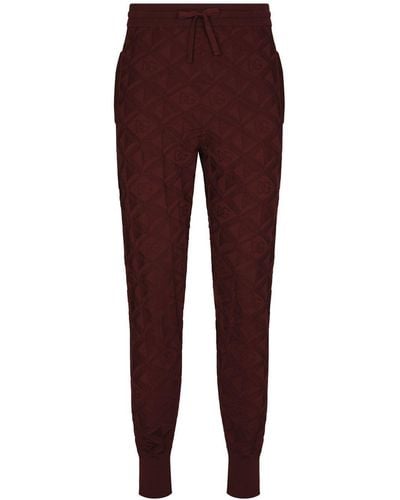 Dolce & Gabbana 3d-jacquard Silk Track Pants - Purple