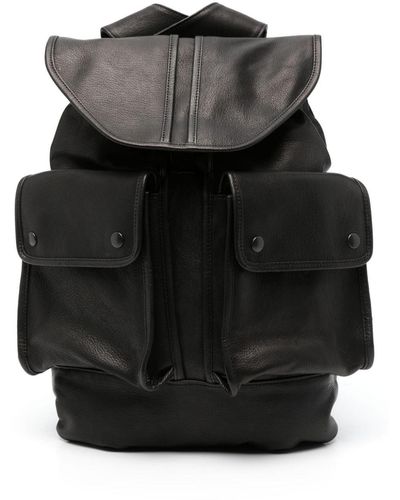 Yohji Yamamoto Grained Leather Backpack - Black