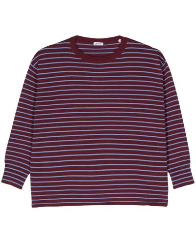 Aspesi Striped Cotton Jumper - Purple