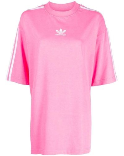 Balenciaga X Adidas ロゴ Tシャツ - ピンク