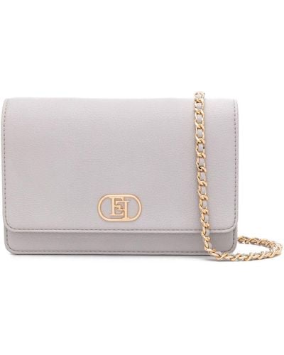 Elisabetta Franchi Logo-plaque Crossbody Bag - White