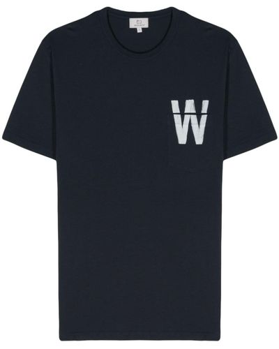 Woolrich Graphic-Print Cotton T-Shirt - Blue