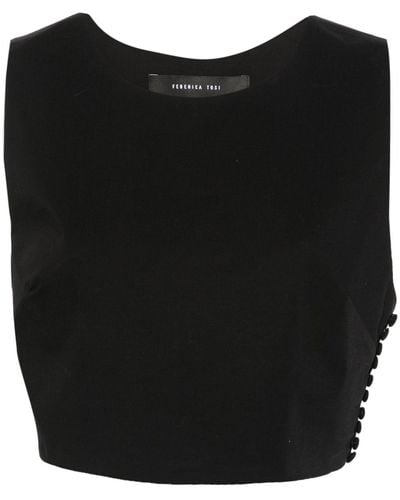 FEDERICA TOSI Cut-out Cropped Top - Black