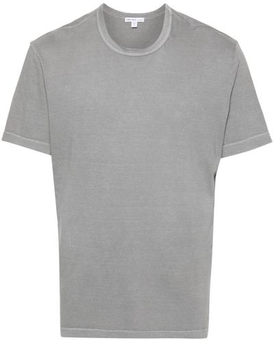 James Perse T-shirt en coton à col rond - Gris