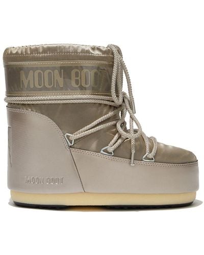Moon Boot Icon Low Glance Satin Snow Boots - Natural