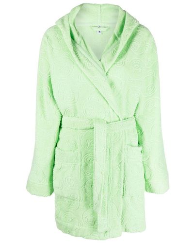 Moschino Teddy Bear Motif Cotton Dressing Gown - Green