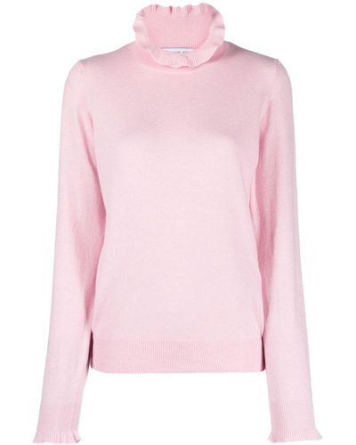 Manuel Ritz Fine-knit Ruffled Sweater - Pink
