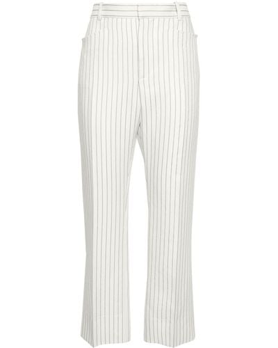 Tom Ford Wool Striped Pants - White