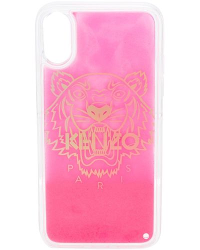 KENZO Iphone X/xs Hoesje Met Tijgerprint - Roze