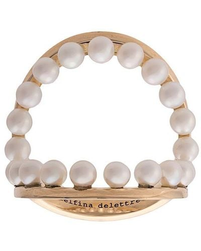 Delfina Delettrez Bagues à détails de perles - Jaune