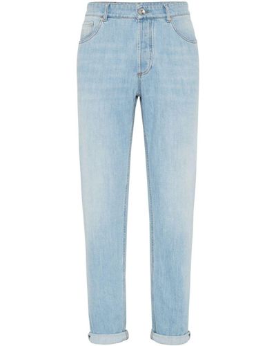Brunello Cucinelli Klassische Slim-Fit-Jeans - Blau