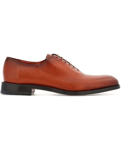 Ferragamo Leather Oxford Shoes - Brown