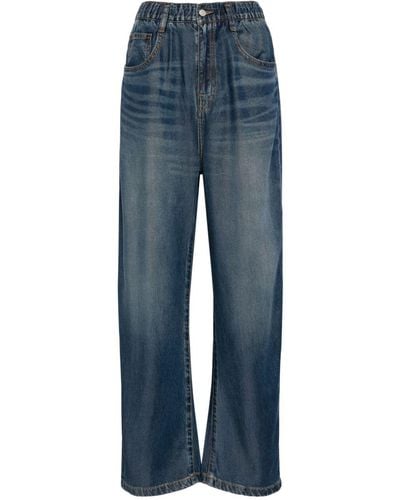 JNBY Halbhohe Straight-Leg-Jeans - Blau