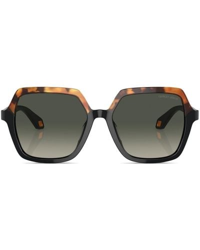 Giorgio Armani Gradient-lens Oversize-frame Sunglasses - Black