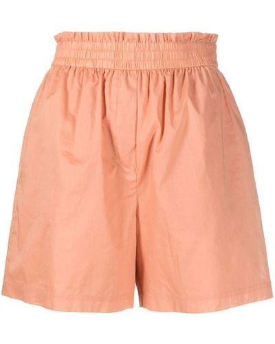 Paul Smith Paperbag-waist Cotton Shorts - Orange