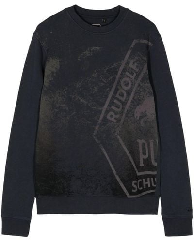 PUMA Graphic-print Cotton-blend Sweatshirt - Black