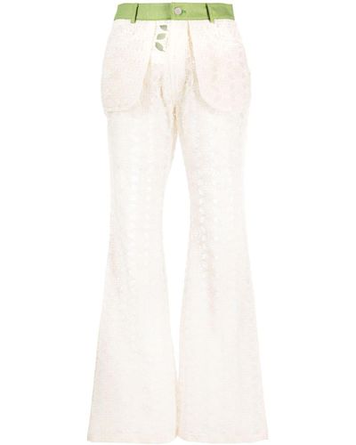 ANDERSSON BELL Panelled Flared Pants - White
