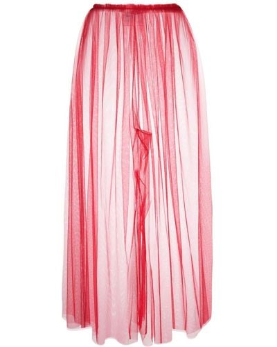 Noir Kei Ninomiya Elasticated-waistband Mesh Trousers - Pink