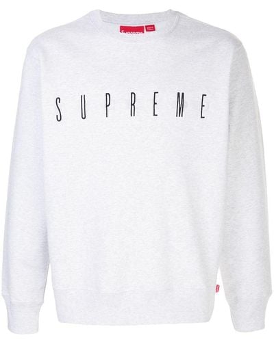 Supreme Sweater Met Geborduurd Logo - Wit