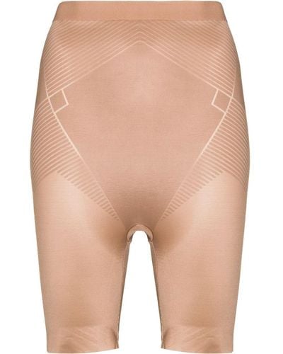 Spanx High-waisted Stretch Shorts - Natural