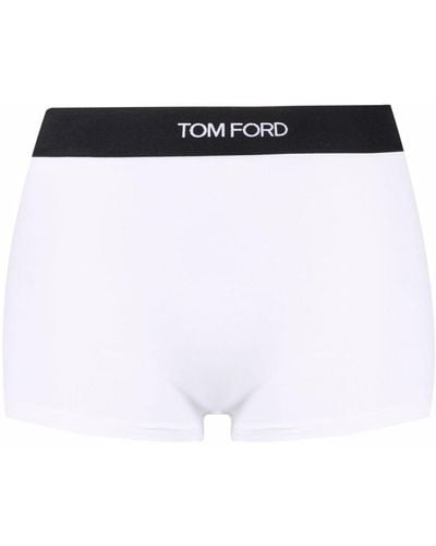 Tom Ford Slip mit Logo-Print - Weiß