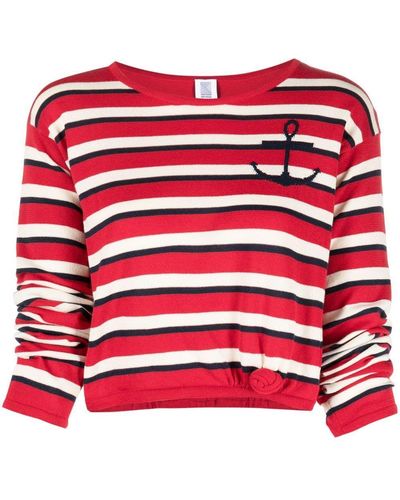 Rosie Assoulin Striped Cropped Jumper - Red